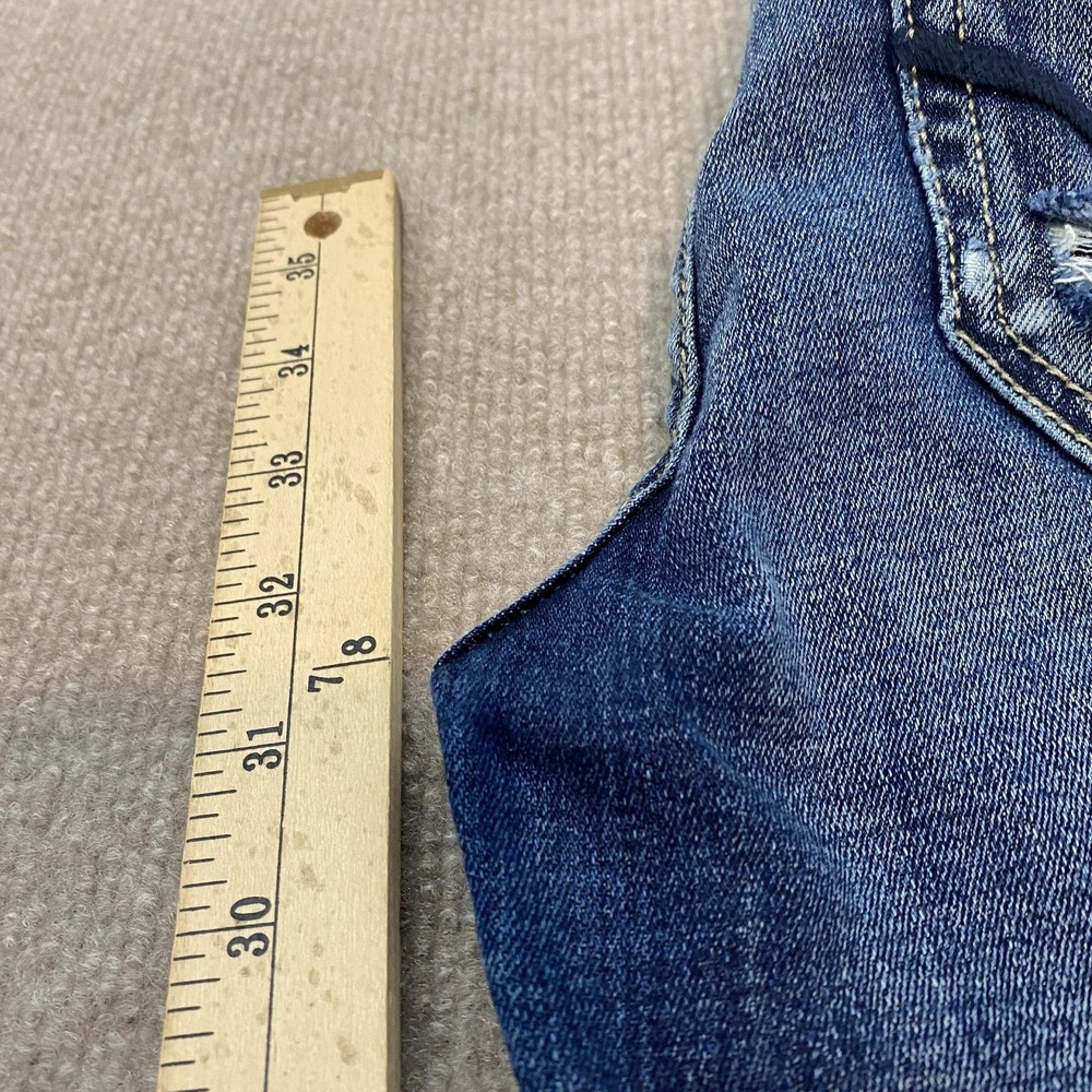 BKE Stella Bootcut Jeans Womens 24R Blue Med Wash Low Rise Distressed Stretch - Picture 9 of 11